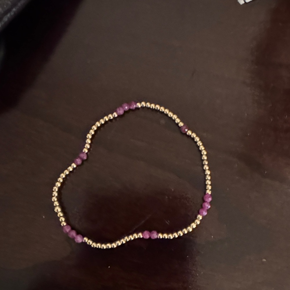 Elegant Gold and Purple Beaded Enewton Bracelet